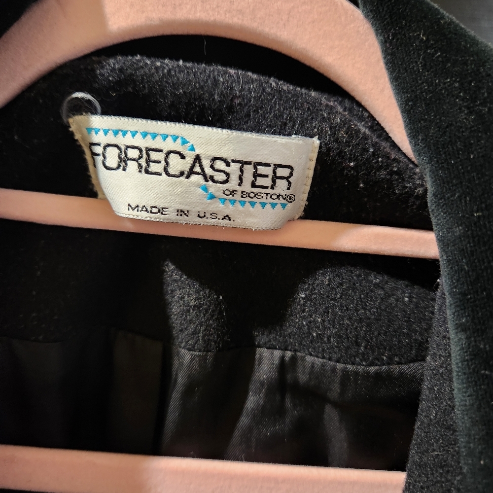 Vtg. Forecaster of Boston Vintage Black 100% Wool Long Coat Jacket Size 4 - Picture 3 of 9